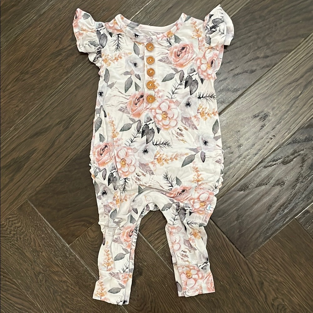 Posh Peanut Pink and Cream Floral Jumpsuit